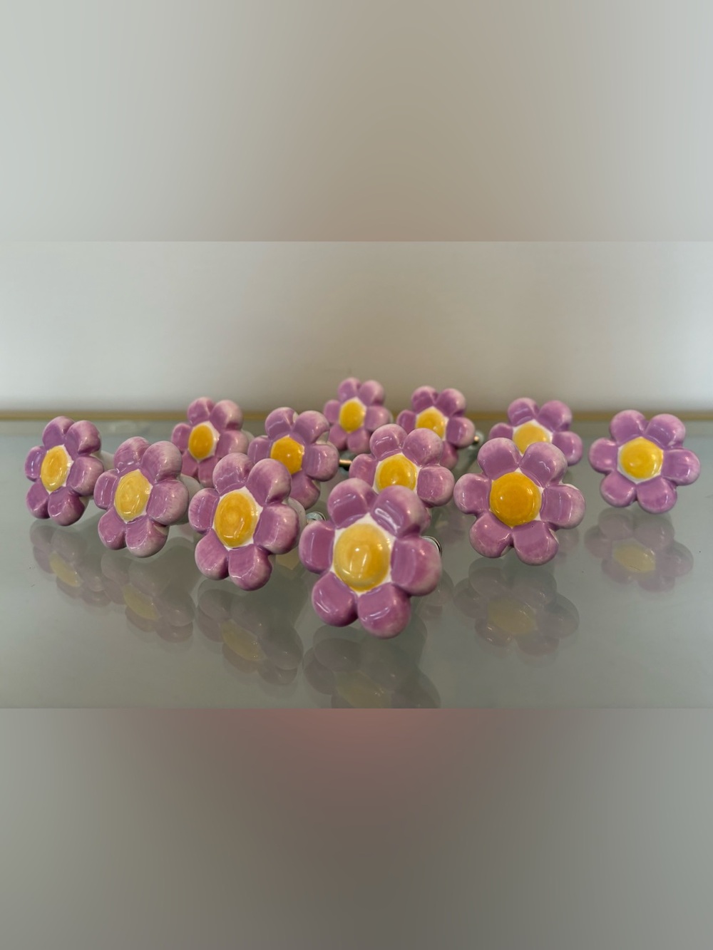 Richelieu Bourges Collection | Pastel Purple Flower Cabinet Knob & Set of 12